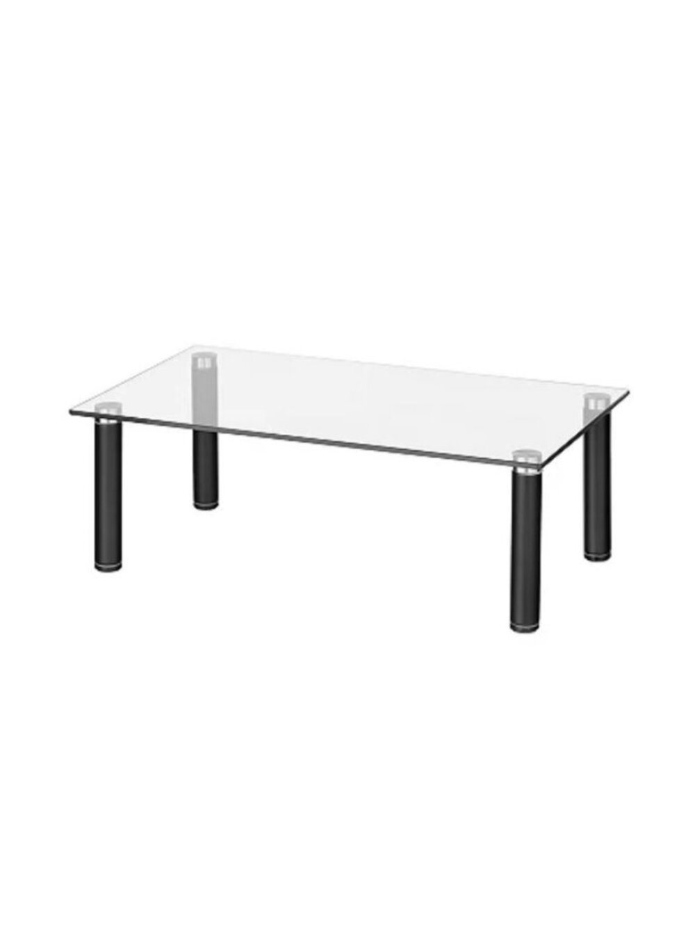 NEW mDesign Flat Clear Glass Modern Platform Large Laptop Computer Riser Shelf